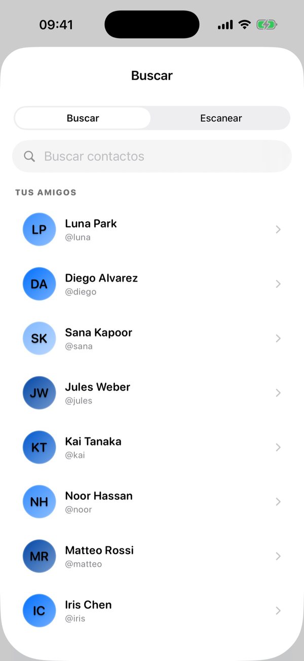Buscar amigos por nombre o @usuario